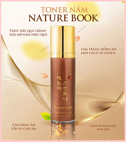 Nature book Nước hoa hồng dưỡng trắng ngừa nám Da Mesla Skin Toner 120ml (50 Hộp / Thùng)