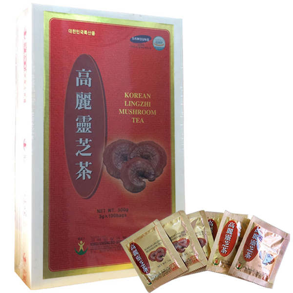 TPCN Trà Nấm linh chi Hàn Quốc hộp gỗ 100 gói – Korean Lingzhi Mushroom Tea BIO APGOLD