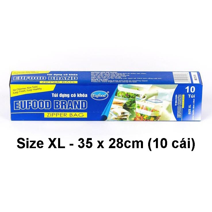 Túi zipper Eufood brand size XL 