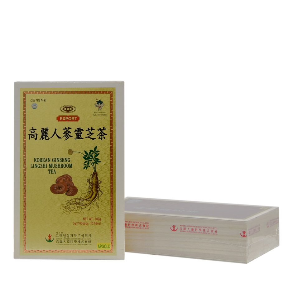 TPCN Trà Hồng Sâm Linh Chi Bio Apgold Korean Ginseng Lingzhi Mushroom Tea 100 Gói