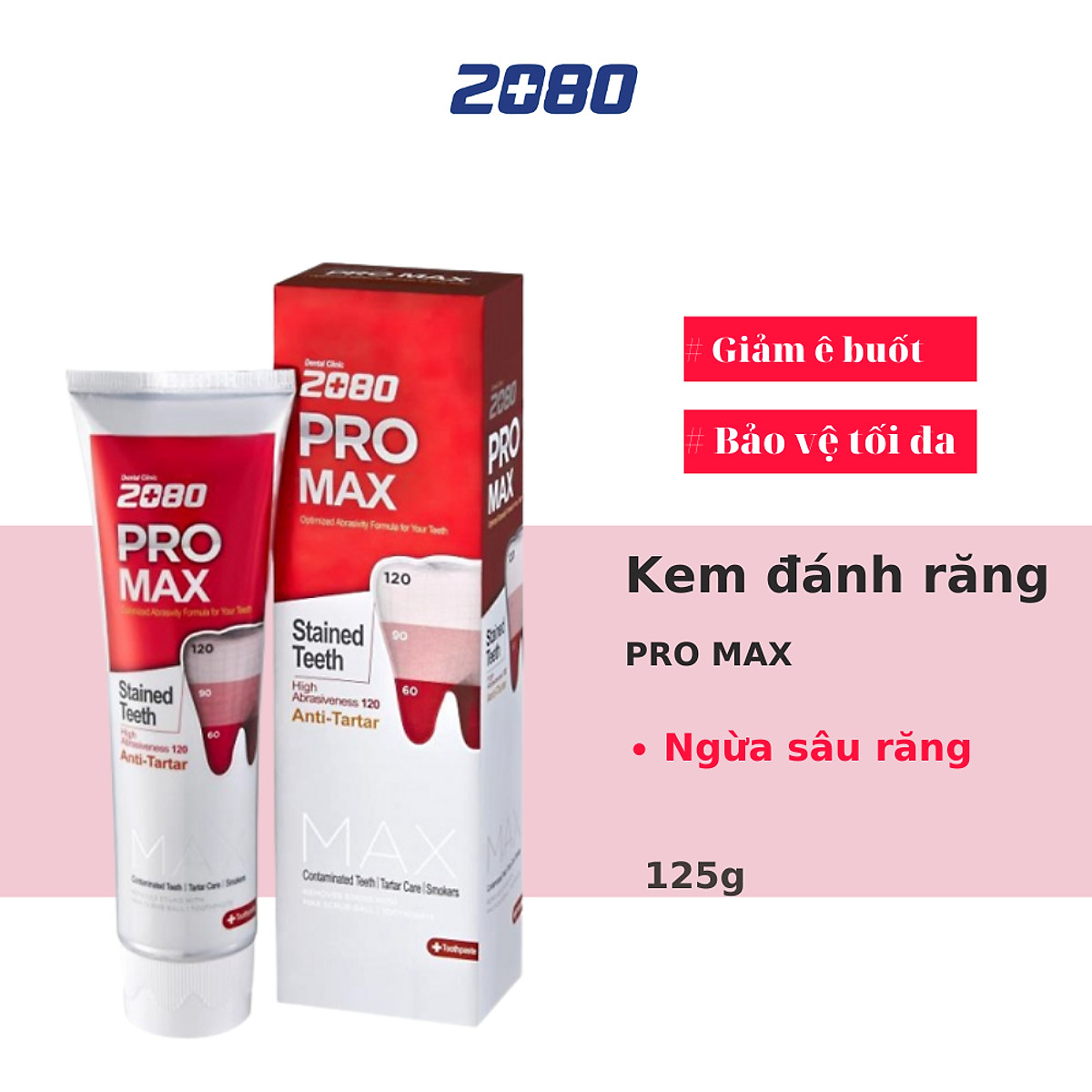 Kem Đánh Răng Dental Clinic 2080 Ngừa Ê Buốt 125g Pro Max Sensitive Toothpaste